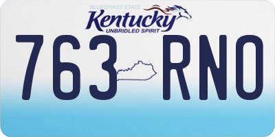 KY license plate 763RNO
