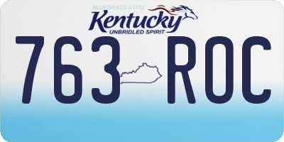 KY license plate 763ROC