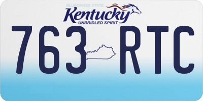 KY license plate 763RTC