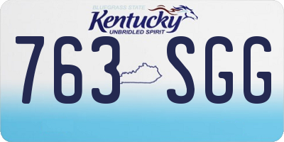 KY license plate 763SGG