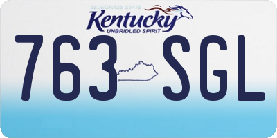 KY license plate 763SGL