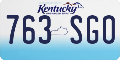KY license plate 763SGO