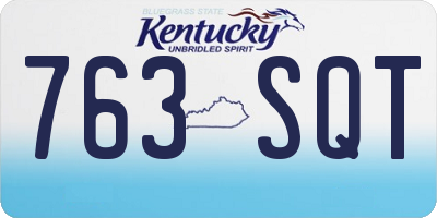 KY license plate 763SQT