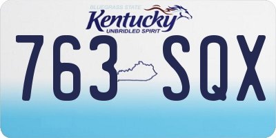 KY license plate 763SQX