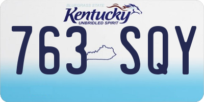 KY license plate 763SQY