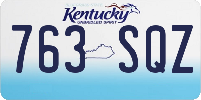 KY license plate 763SQZ