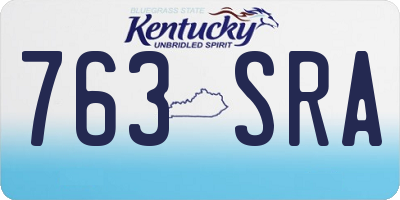 KY license plate 763SRA