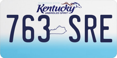 KY license plate 763SRE