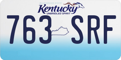 KY license plate 763SRF