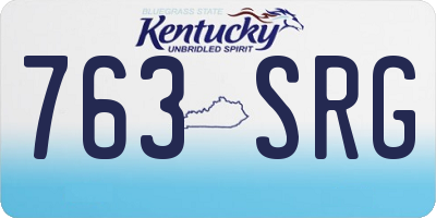 KY license plate 763SRG