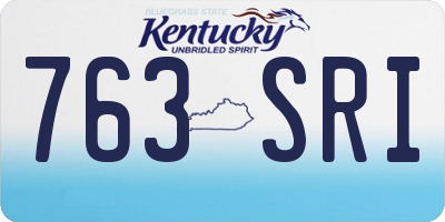 KY license plate 763SRI