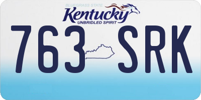 KY license plate 763SRK
