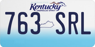 KY license plate 763SRL