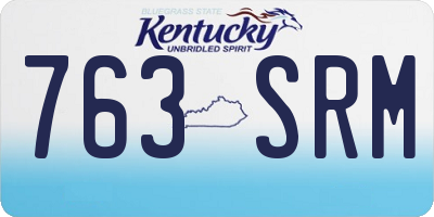 KY license plate 763SRM