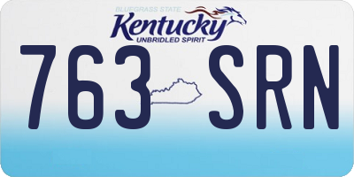 KY license plate 763SRN