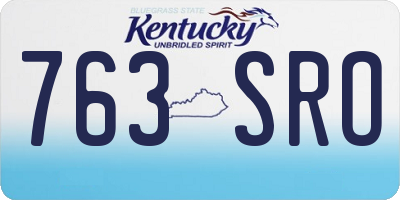 KY license plate 763SRO