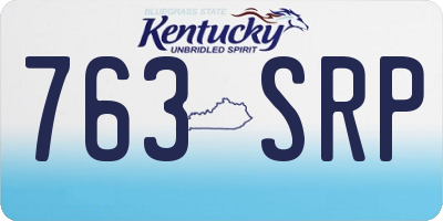 KY license plate 763SRP