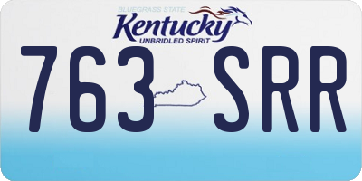 KY license plate 763SRR