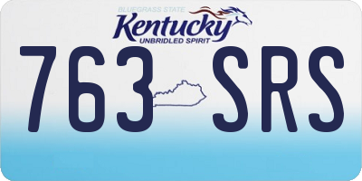 KY license plate 763SRS