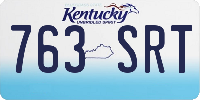 KY license plate 763SRT
