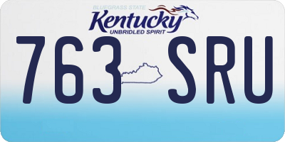 KY license plate 763SRU