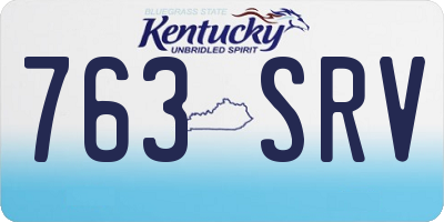 KY license plate 763SRV