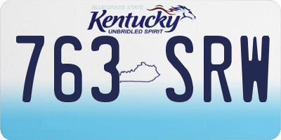KY license plate 763SRW
