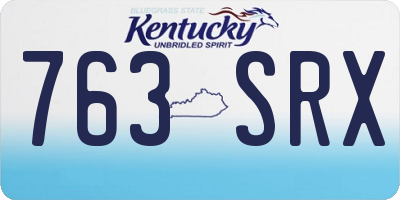 KY license plate 763SRX