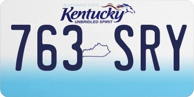 KY license plate 763SRY