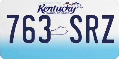 KY license plate 763SRZ