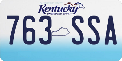 KY license plate 763SSA