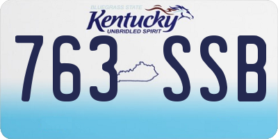 KY license plate 763SSB
