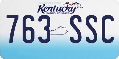 KY license plate 763SSC