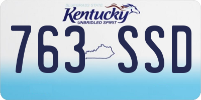 KY license plate 763SSD