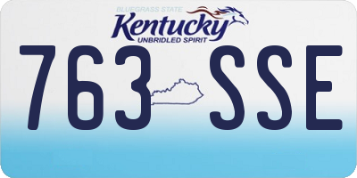 KY license plate 763SSE