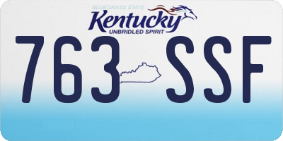 KY license plate 763SSF