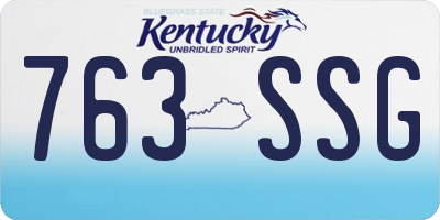 KY license plate 763SSG