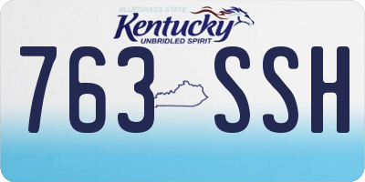 KY license plate 763SSH