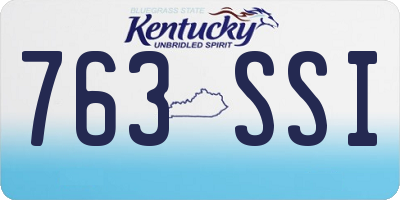 KY license plate 763SSI