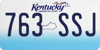 KY license plate 763SSJ