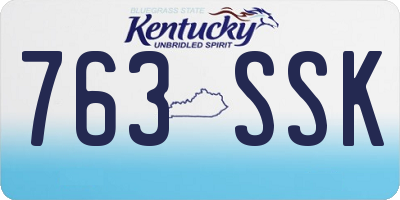 KY license plate 763SSK