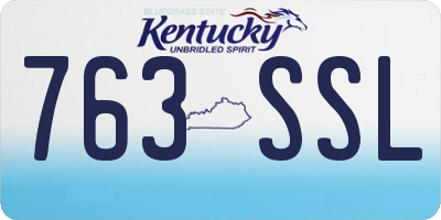 KY license plate 763SSL