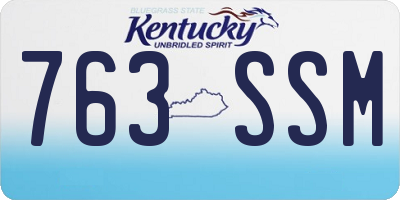 KY license plate 763SSM