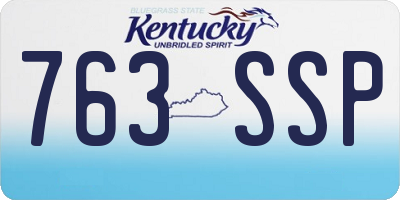 KY license plate 763SSP