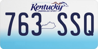 KY license plate 763SSQ