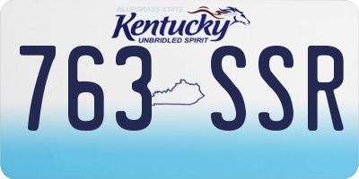 KY license plate 763SSR