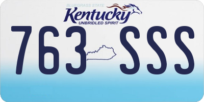 KY license plate 763SSS