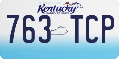 KY license plate 763TCP