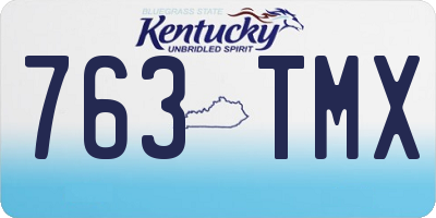 KY license plate 763TMX