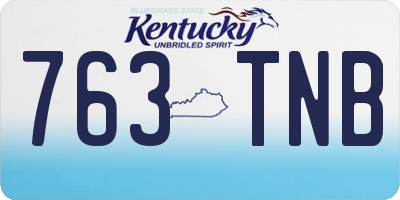 KY license plate 763TNB